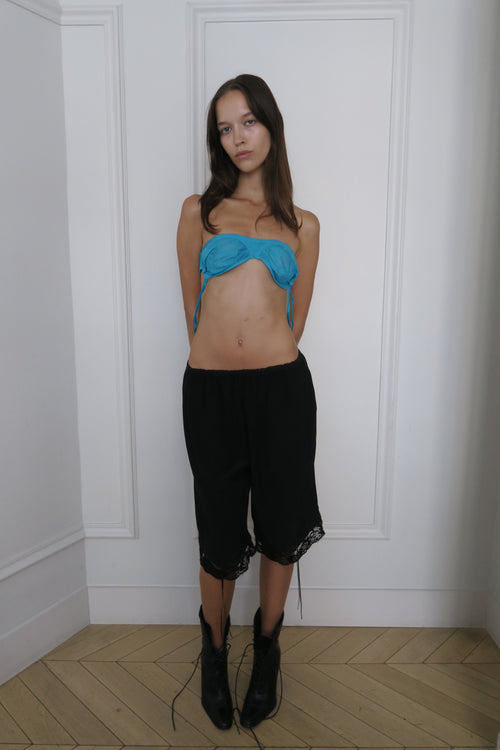 verona silk capris - black