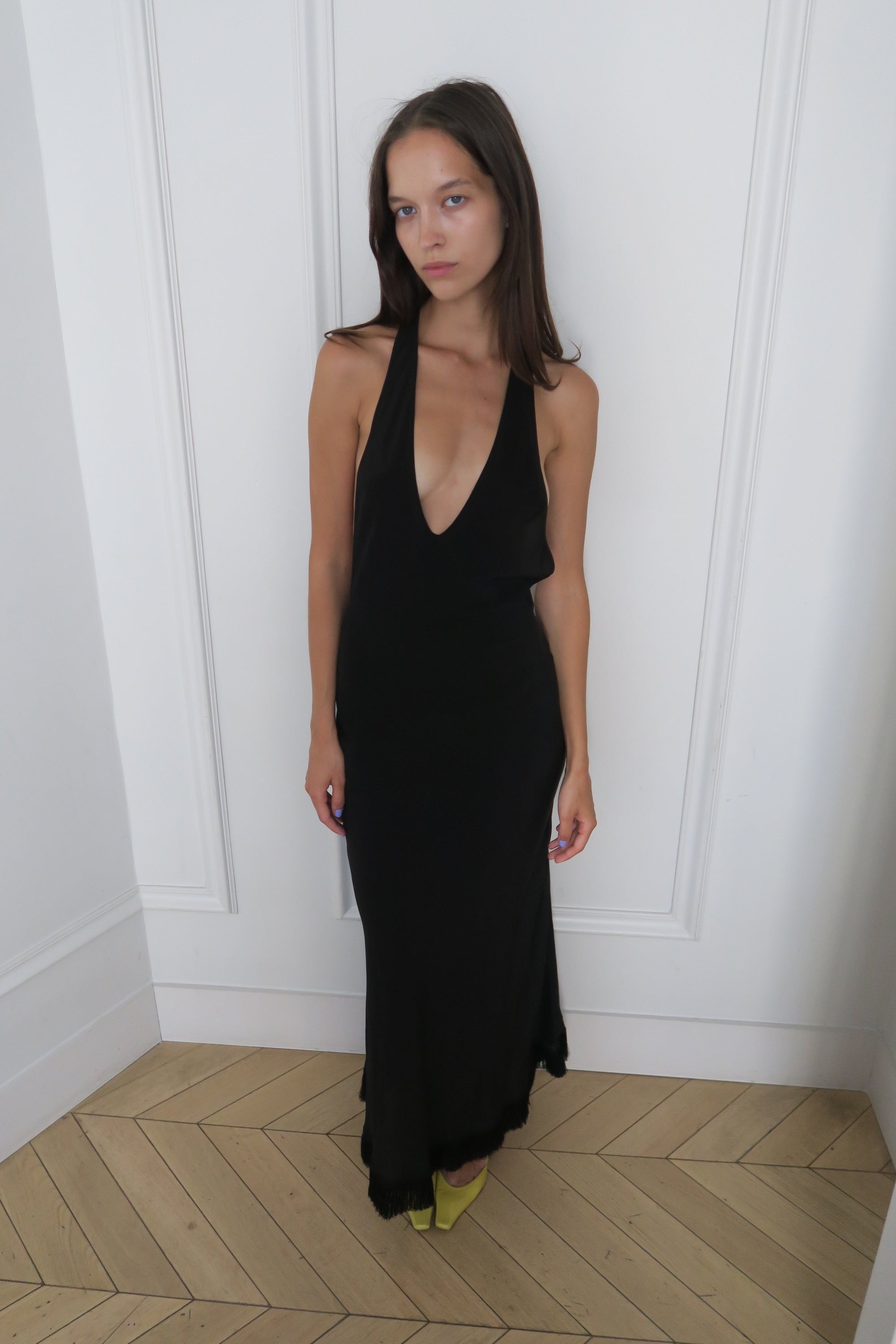 Silk Maxi Dress - Black