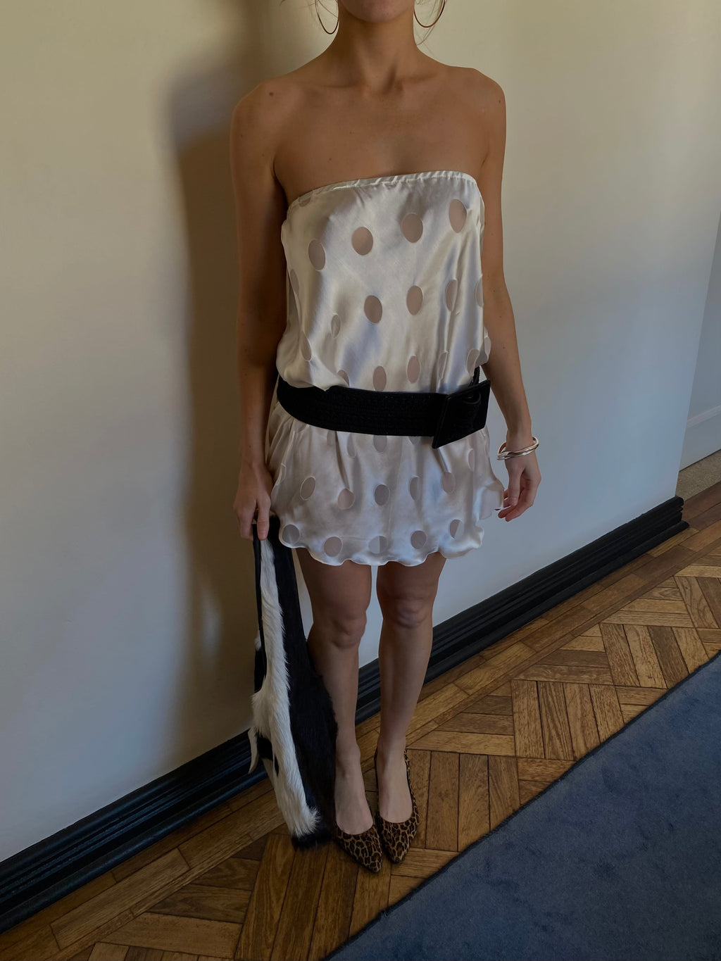 Silk Polka Midi Skirt