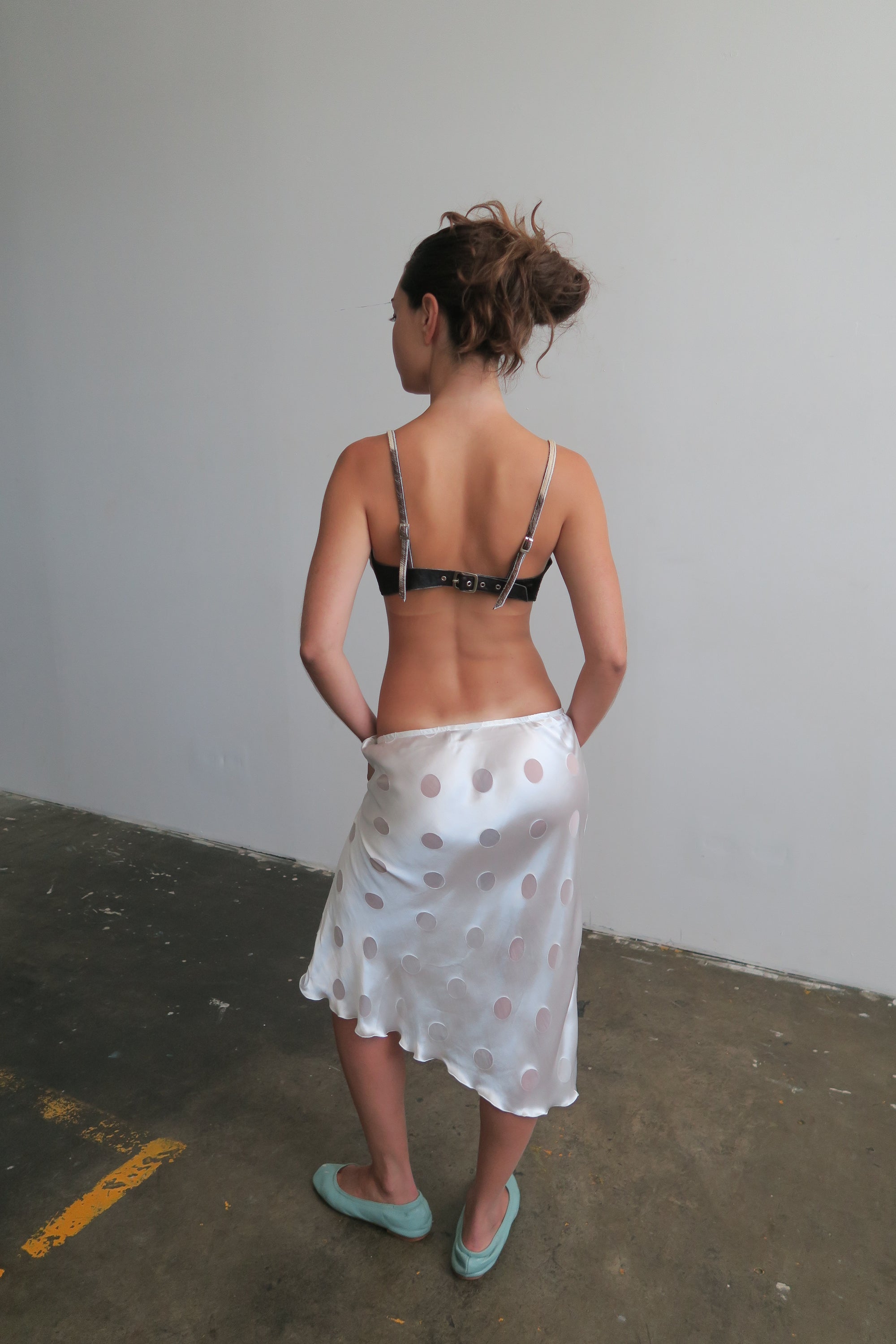 Silk Polka Midi Skirt